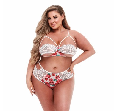 Komplet - Baci White Floral & Lace Bra Set Queen Size